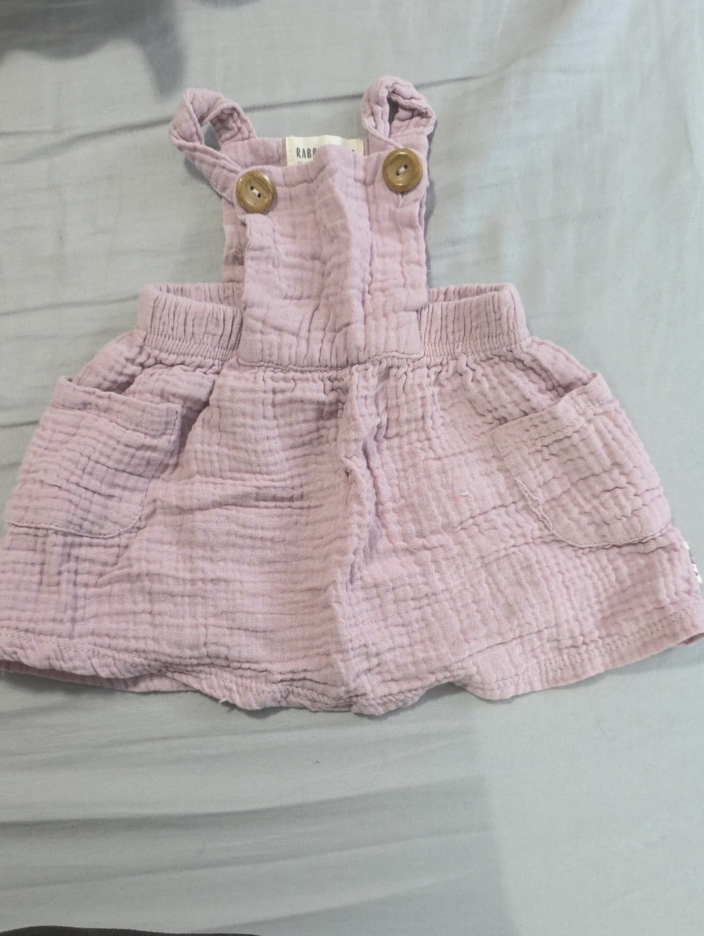 Lilac Cotton Gauze Kids Overalls Skirt